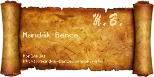 Mandák Bence névjegykártya